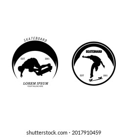 Set collection of skateboard silhouettes design illustration