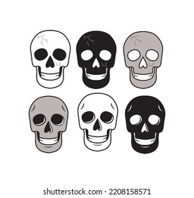 Set collection of skulls head vector illustration
