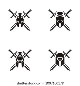 Set collection spartan logo