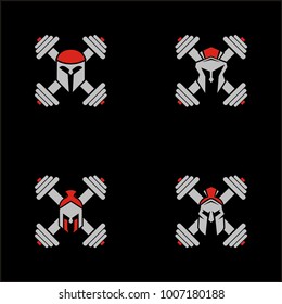 Set collection spartan logo