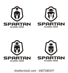 Set collection spartan logo