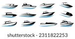 Set collection speed boat logo icon design. vector illustration	