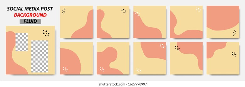 Set collection of square banner layout in yellow, orange color and memphis pattern background - abstract, minimal, modern template design for social media post, stories, story, flyer, brochure, etc.