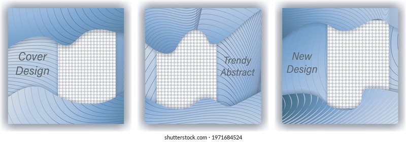 Set collection of square banner layout in blue and abstract background - abstract, minimal, modern template design for social media post, stories, story, flyer, brochure