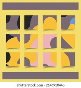 Set collection of square banner layout.abstract, minimal, modern background template design for social media post, stories, story, flyer, brochure, web ad page. 