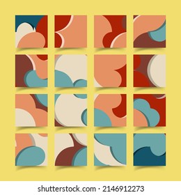 Set collection of square banner layout.abstract, minimal, modern background template design for social media post, stories, story, flyer, brochure, web ad page. 
