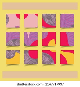Set collection of square banner layout.abstract, minimal, modern background template design for social media post, stories, story, flyer, brochure, web ad page. 