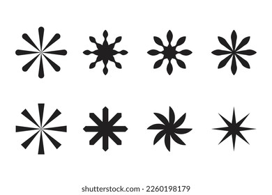set collection of star flowers.
abstract icon illustration.