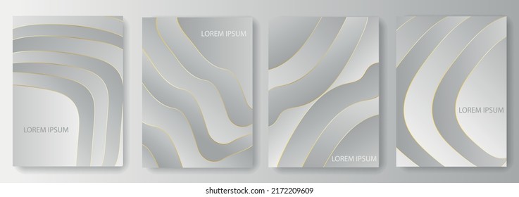 Set collection of stylish modern minimalistic gray gradient backgrounds