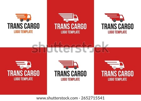 Set collection of trans cargo for delivery logo design vector template illustration