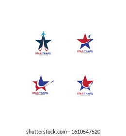 Set of collection travel logo with air plane concept design vector