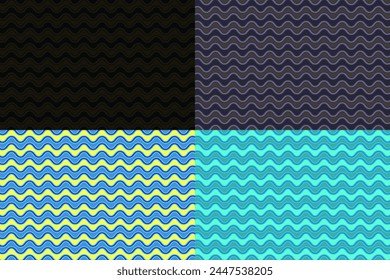 set collection trendy dynamic waves colorful background