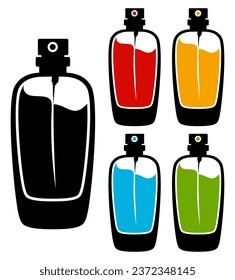 set collection trendy Perfume colorful spray icon design. Fragrance template vector illustration