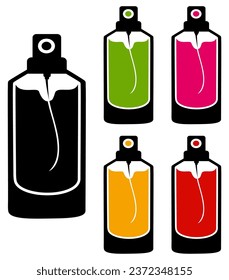 set collection trendy Perfume colorful spray icon design. Fragrance template vector illustration