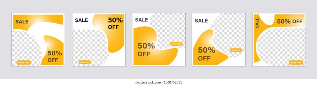 Set Collection of Unique Editable modern Social Media banner Template. Anyone can use This Design Easily. Promotion web banner for social media. Elegant sale and discount promo