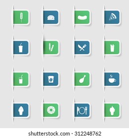 Set, a collection of unique paper stickers fast food
