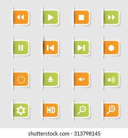 Set, a collection of unique paper stickers icon player