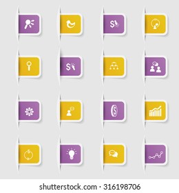 Set, a collection of unique paper stickers icons sale