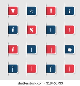 Set, a collection of unique paper stickers stomatology