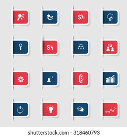 Set, a collection of unique paper stickers icons sale