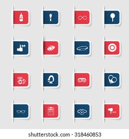 Set, a collection of unique paper stickers optics