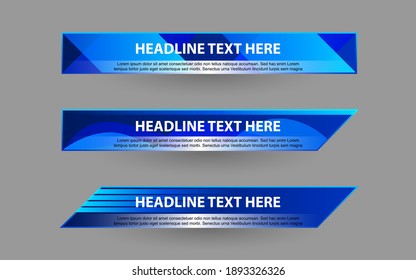 Set collection vector of Broadcast News Lower Thirds Template layout design banner for bar Headline news title, sport game in Television, Video and Media 