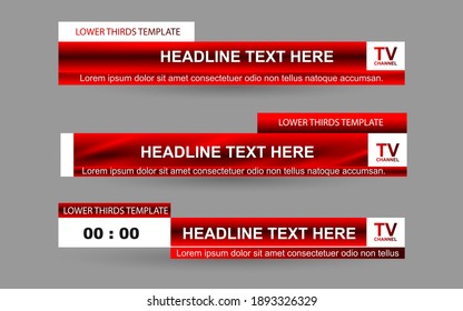 Set collection vector of Broadcast News Lower Thirds Template layout design banner for bar Headline news title, sport game in Television, Video and Media 