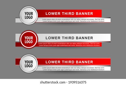 Set collection vector of Broadcast News Lower Thirds Template layout design banner for bar Headline news title, sport game in Television, Video and Media Channel