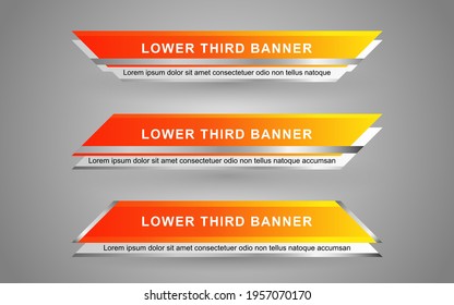 Set collection vector of Broadcast News Lower Thirds Template layout design banner for bar Headline news title, sport game in Television, Video and Media Channel