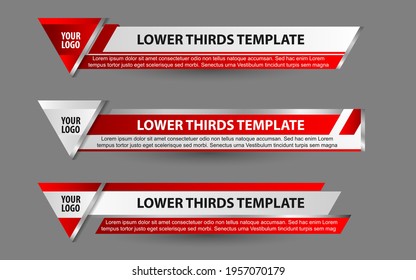 Set collection vector of Broadcast News Lower Thirds Template layout design banner for bar Headline news title, sport game in Television, Video and Media Channel