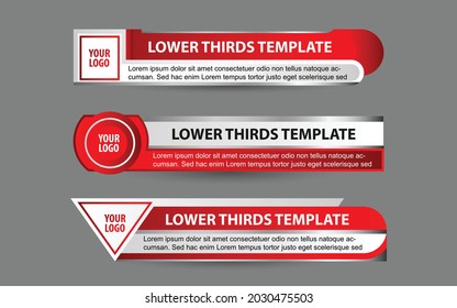 Set collection vector of Broadcast News Lower Thirds Template layout design banner for bar Headline news title, sport game in Television, Video and Media Channel
