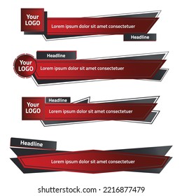 Set collection vector of Broadcast News Lower Thirds Template layout design.  Suitable for Headline news titles, Sports games on television, Video, and media channel.