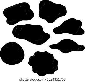 Set Sammlung Vektorgrafik Silhouette schwarz-weiß Ei Rock Schleim