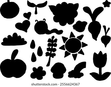 Set collection vector illustration of silhouette black and white nursery, daycare clip art