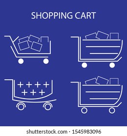Set collection of vector shopping cart icons. flat design vector.