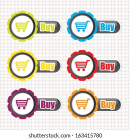 Set collection of vector shopping cart icons - buy buttons 