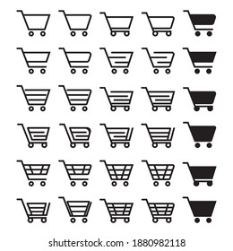 Set collection of vector shopping cart icon design vector illustration