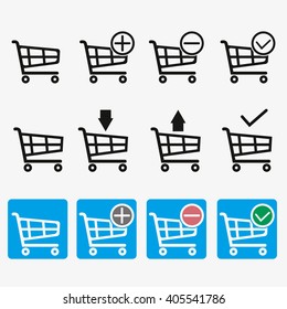 Set collection of vector  shopping cart icons
