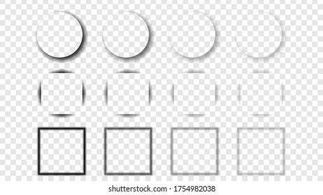 Establecer el vector de colección, superposición transparente, elementos de diseño de plantillas de sombras blandas de color negro