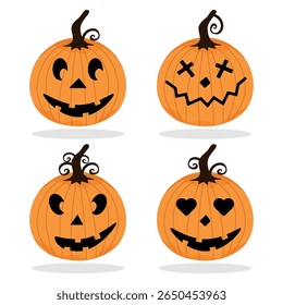 Um conjunto, coleção de vetorAbóbora de Halloween