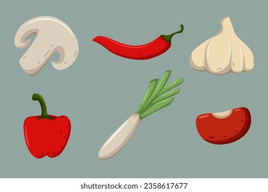 Set Collection of Vegetable Element