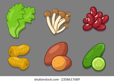 Set Collection of Vegetable Element
