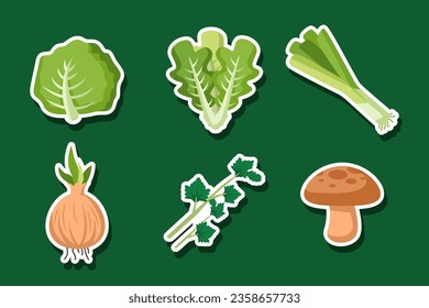 Set Collection of Vegetable Sticker