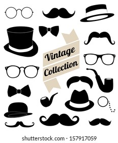 set of collection vintage fashion elements. vector illustration 