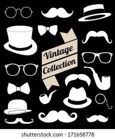set of collection vintage fashion elements. vector illustration 