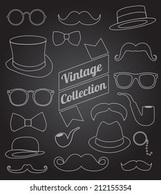 set of collection vintage fashion elements. vector illustration