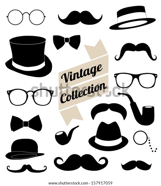 set of collection vintage fashion elements. vector\
illustration 