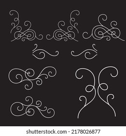 Set Collection of Vintage Ornament Elements 