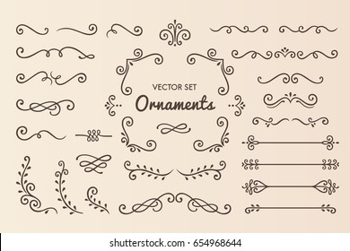 Set Collection of Vintage Ornament Elements