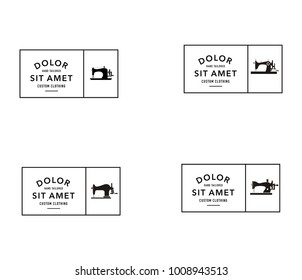 Set collection vintage sewing machine logo